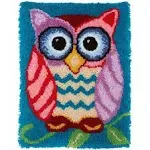 MLADEN Latch Hook Rug Kits DIY Crochet Yarn Rugs Hooking Craft Kit with Color Preprinted Pattern Design for Adults Kids (owl, 20 x 15in)