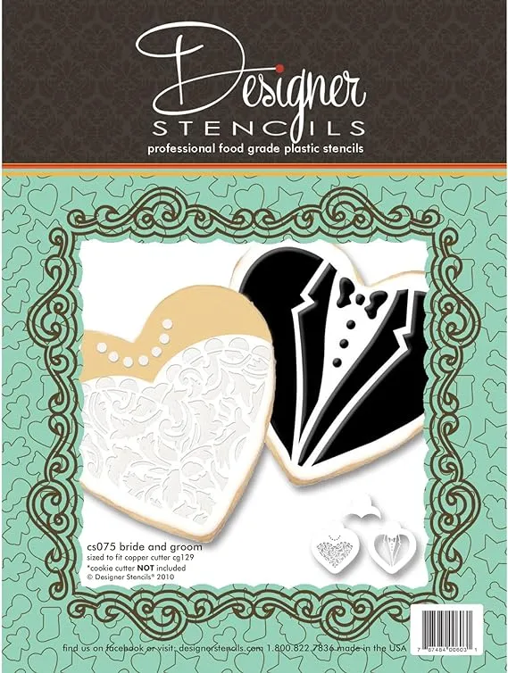 Designer Stencils Bride & Groom Cookie Stencil Set (No Cutter)