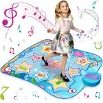 Dance Mat Toys for 3-10 Year Old Kids Gifts, Adjustable Volume Dance Pad with LED Lights, 5 Challenge Levels, Built-in Music, Birthday Gifts for 3 4 5 6 7 8 9+ Year Old Girls