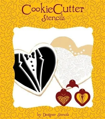 Designer Stencils Bride & Groom Cookie Stencil Set (No Cutter)