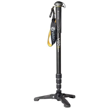 Vanguard  VEO 2S AM-264TR Aluminum Monopod with Tri-Feet and Smartphone Connector, 13.2 lbs Capacity, 64.13" Height, Black/Gray