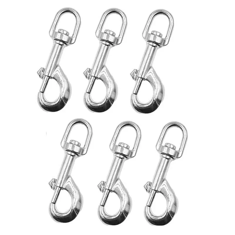 BRUFER 209353-2 Swivel Eye Snap Hook Bolt Snap Nickel Plated (3" x 1/2" - 6 Pack)