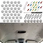 Niteguy 70pcs Car Roof Headliner Repair Button, Auto Roof Snap Rivets Retainer Design for Car Roof Flannelette Fixed, with Installation Tool and Fit