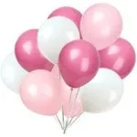 Latex balloon 100 pcs 12 inch ： white and light pink and rose red and light rose latex balloons