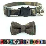 Cat Collar Bowtie with Bell, Quick Release Buckle Safety and Durable Kitties ...