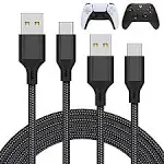 2 Pack 10ft Charger Charging Cable for PS5 Controller/for Xbox Series X/for Xbox Series S Controller, Replacement USB C Cord Nylon Braided Type-C