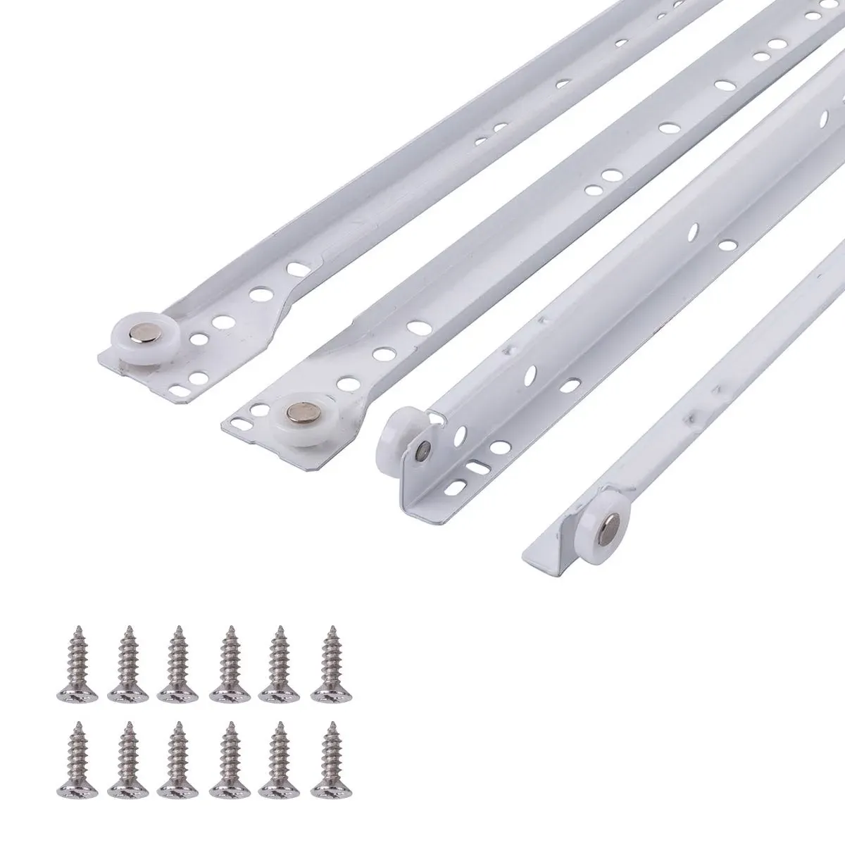 12 in. White Coated Steel Euro Bottom Mount Drawer Slides