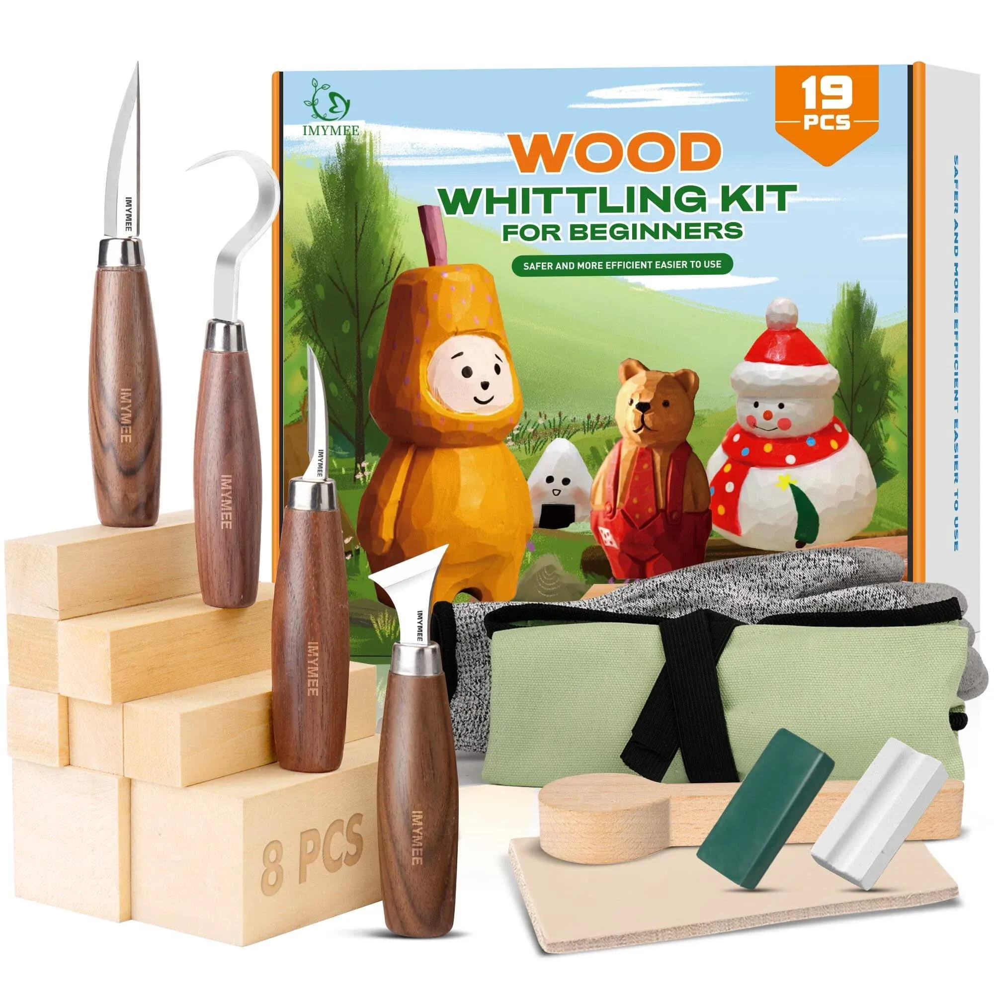 Hutsuls Wood Whittling Kit for Beginners Razor Sharp Wood Carving Knife Set in Beautifully Designed Gift Box Whittling Knife for Kids and Adults