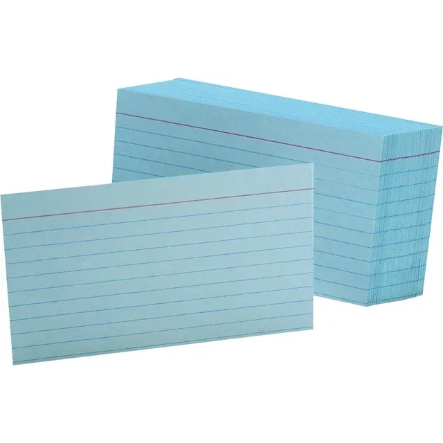 Oxford, OXF7321BLU, Colored Ruled Index Cards, 100 / Pack