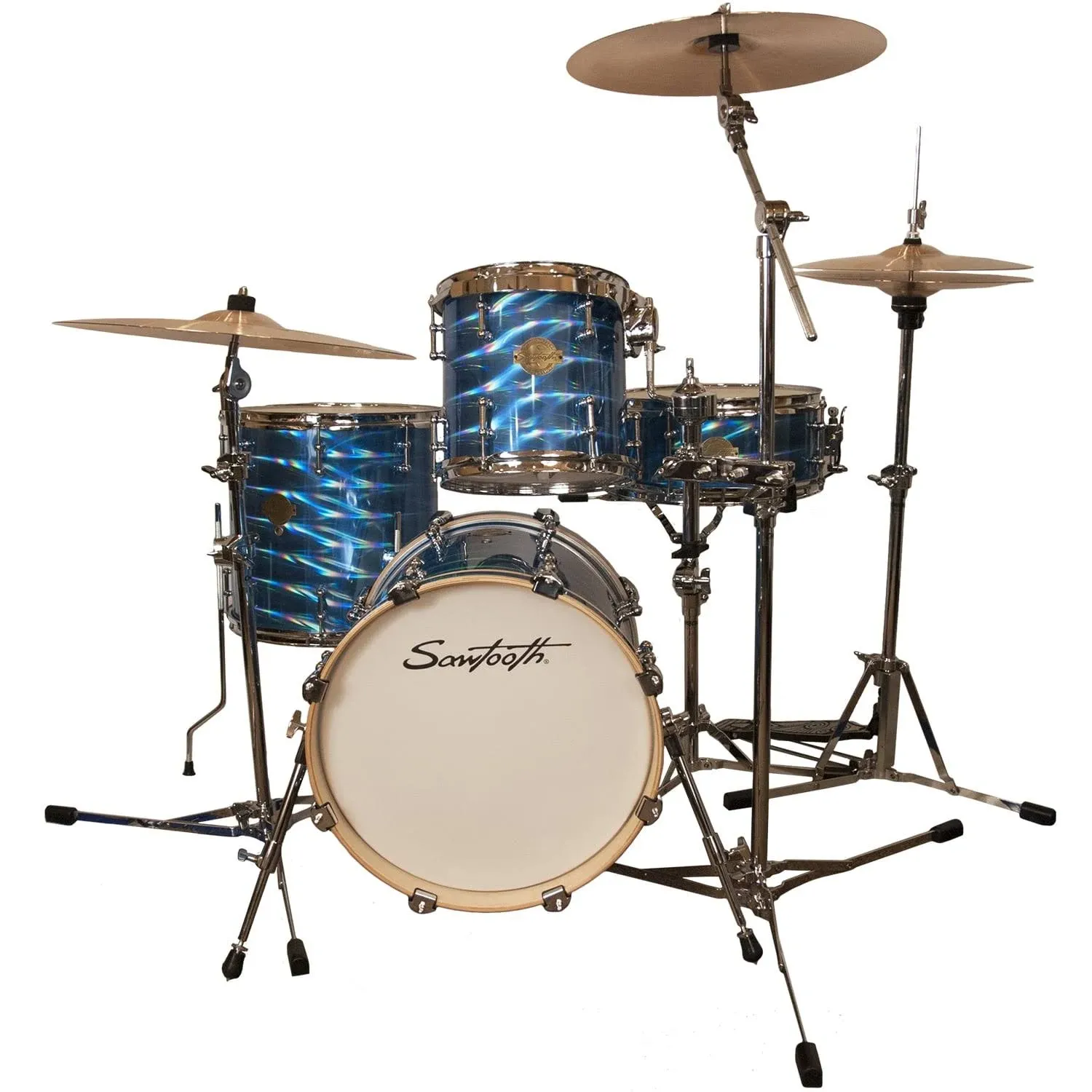 Sawtooth Command Series 4-Piece Drum Shell Pack with 16" Bass Drum Blue Mirror ...