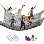 Tongmo Climbing Cargo Net, 6.5' x 9.8' Double Layers Playground Safety Net, Kids Backyard Climbing Net, used for Treehouse Accessories...with