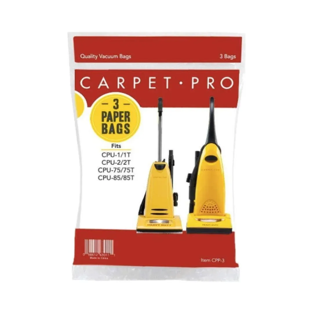 Carpet Pro Paper Bags for Uprights 3pk