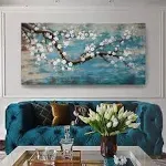 Huge Wall Art for Living Room 100% Hand-Painted Flower Oil Painting On Canvas...