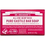 Dr Bronner's Rose Pure Castile Soap Bar - 140g