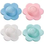 Hair Catcher Silicone Hair Stopper Shower Drain Covers with Suction Cups Suit for Bathroom Bathtub and Kitchen 4 Pack