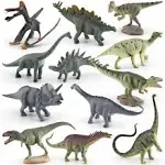 GUFOPONAS Realistic Mini Dinosaur Toy Set for 12pcs Dino Party Cupcake Toppers Dinosaur Figures 3 inch for Girls Boys Kids Toddlers Birthday Gift