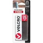 VELCRO Brand Industrial Strength Fasteners | Extreme Outdoor Weather Conditions | Heavy Duty Strength Holds up to 15 lbs | 4 x 2 inch Strips, 3 Sets, Titanium,VEL-30757-USA