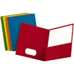 Oxford Two-Pocket Folders, Assorted Colors, Letter Size, 25 per box (57513)