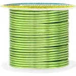 Mandala Crafts Anodized Aluminum Wire for Sculpting, Armature, Jewelry Making, Gem Metal Wrap, Garden, Colored and Soft, 1 Roll(14 Gauge, Lime Green)