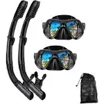 Snorkeling Gear for Adults Snorkel mask Set Scuba Diving mask Dry Snorkel Swimming Glasses Swim Dive mask Nose Cover Youth Diving