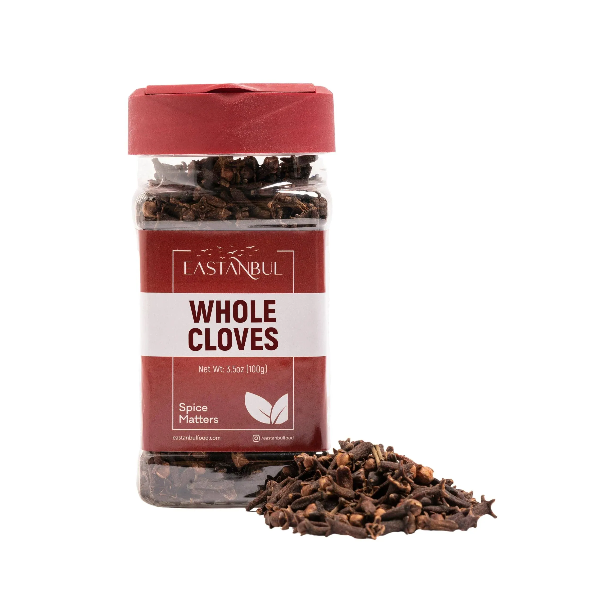 Eastanbul Whole Cloves, Cloves Whole, Mediterranean Clove for Hair Growth, Natural Dried Cloves Spice, Clavos de Olor, Vegan Clove for Baking, Pickling, Desserts, Clove Tea, Bulk, 3.5oz