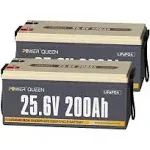 Power Queen 25.6V 200Ah LiFePO4 Battery, Built-in 200A BMS Pack 2($1460.19/EACH)