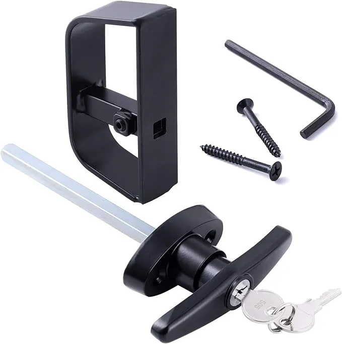 Aiwaiufu 4-1/2" T-Handle Lock Set, Shed Door Lock with 2 Keys, 4-1/2" Stem for Shed, Barn, Playhouse & Chicken Coop Door Lock