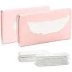 2x Pink Sun Visor Tissue Holder with 12 Refills, 24 Sheets Each, Car Accessories