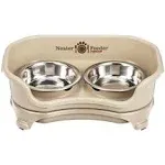 Express Neater Feeder Mess-Proof Dog & Cat Food & Water Elevated Feeder, Almond / Cat - Shallow Bowls