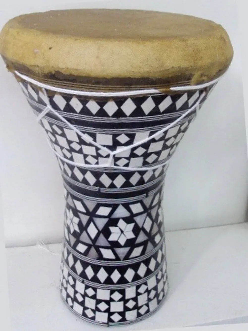 1PCS Large Egyptian Wooden Tabla Drum Doumbek Goat Skin Inlaid Handmade 11