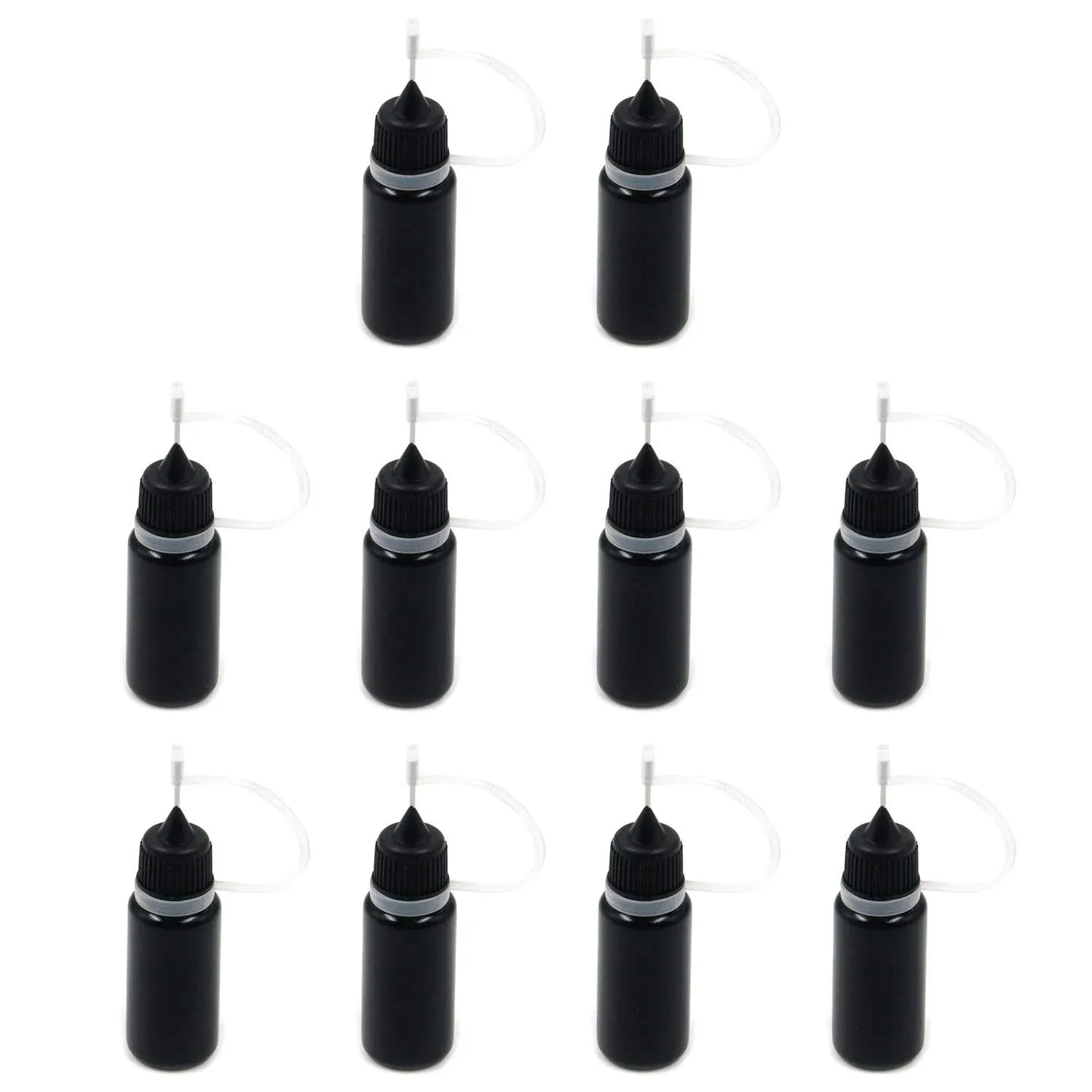 T Tulead Black Tip Applicator Metal Needle Plastic Bottle 10ml Precision Tip ...