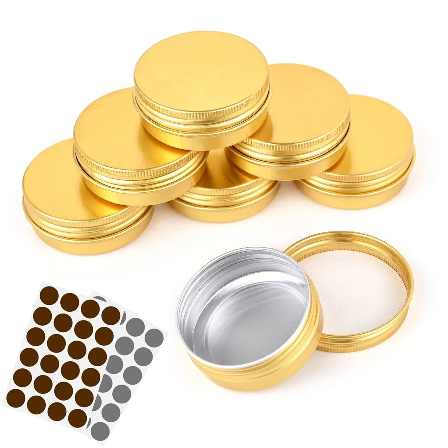 LIYAR Tmo Aluminum Metal Tins 1 Ounce 30ml Round Tin Containers Storage Tins ...