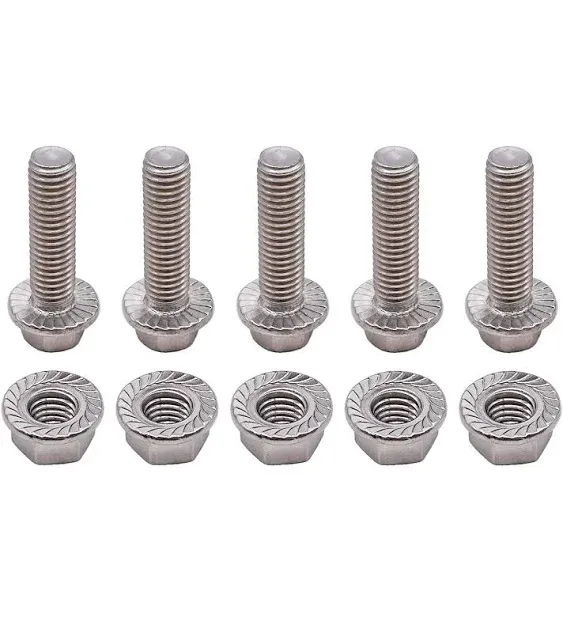 Flanged Hex Head Bolts, Flange Bolts, Exhaust Manifold Bolt Kit M10X1.5-35mm 6-Pack