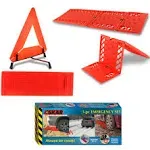 Koolatron Oskar 3 Piece Emergency Kit, Red, Vehicle Roadside Assistance Set with Folding Tire Traction Mats and Reflective Warning Triangle for Accidents, Snow, Ice, Slush, Mud, Sand, Car, SUV, Truck