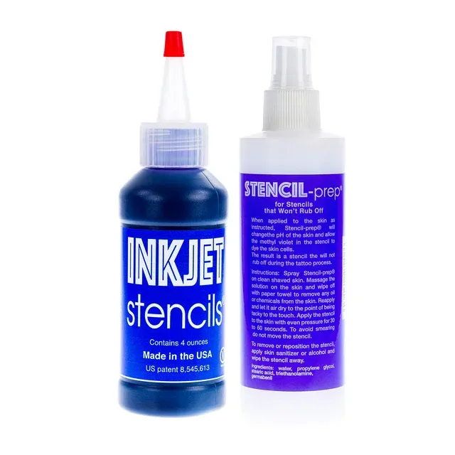 Tattoo Inkjet Stencil Ink &amp; Smudge-Proof Tattoo Stencil Transfer Spray Bundle