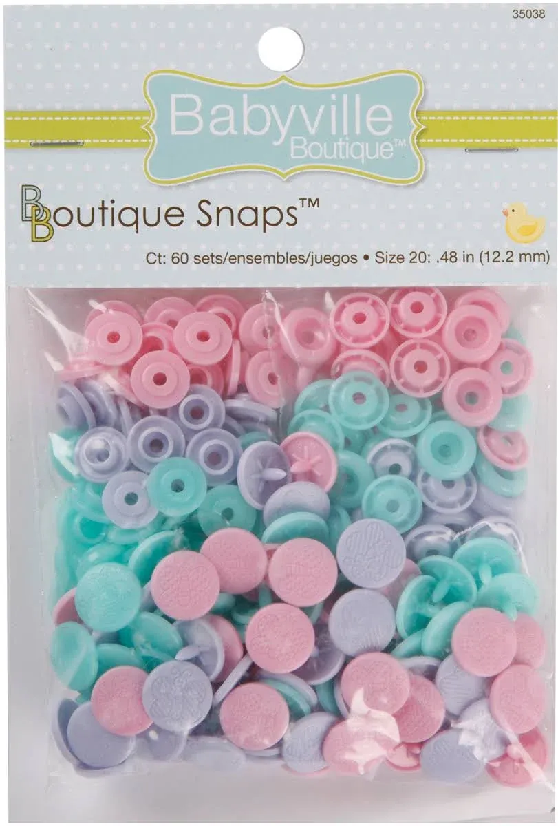 Babyville Boutique 35035 Snaps, Size 20, Mod Girl Flowers (60-Sets)