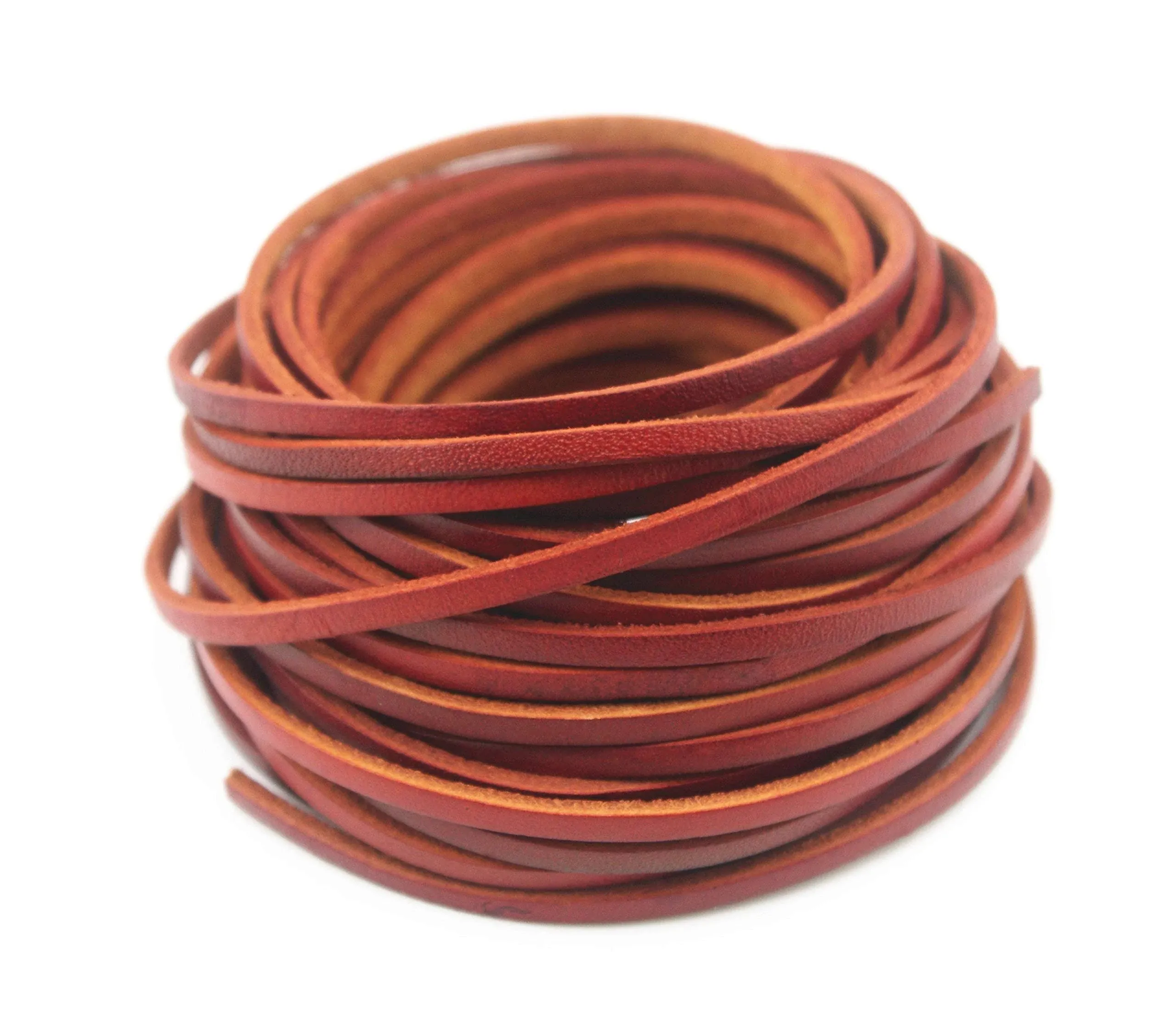 Glory Qin 10 Yards Genuine Cow Hide Flat Leather Srip,Genuine Leather Cord Real Leather Craft for Jewelry Making Leather