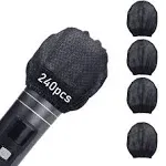 240pcs (120 pairs) Mic Covers Disposable Non-Woven, Individually Wrapped Mic Cover For Sanitary Mic Covers Disposable For Mic Microphone Windscreen & Pop Filters Black