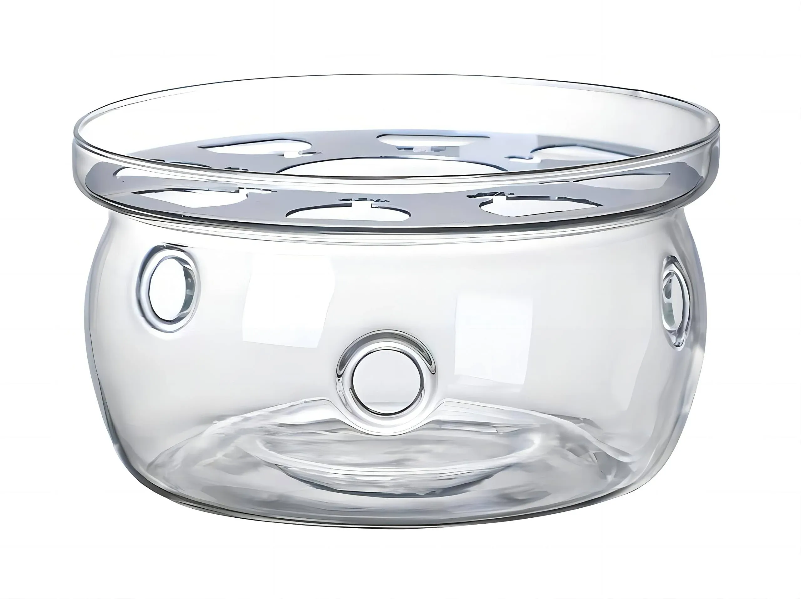 Glass Teapot Warmer, High Heat Resistant Borosilicate Glass Tea Light Warmer, 6 Inches, Candles not Included