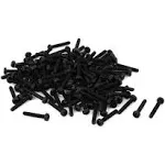 Uxcell M2x12mm Phillips Round Head Nylon Machine Screw Bolt Fastener Black 100pcs JJ206100