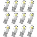 194 Led Car Bulb 3030 Chipset 2SMD T10 194 168 W5W Led Wedge Light Bulb 1.5W 12V License Plate Courtesy Step Map Lights Trunk Lamp Clearance Lights (12pcs)