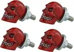 Abfer Skull License Plate Fasteners Car License Plate Frame Bolts 4pcs Anti Theft Screws Bolt Kit Fit for Most Vehicle Trucks Motorcy