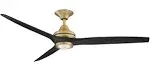 Fanimation Spitfire 60" 3 Blade Indoor / Outdoor Ceiling Fan - Remote - Brushed Satin Brass / Black