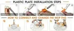 Masthome Spin Mop and Bucket with Wringer Set, Self Cleaning Mops and Bucket System with 4 Reusable Mop Heads, Microfiber Mop and Bucket Floor Cleaning System for Hardwood Ceramic Tile Marble -Orange