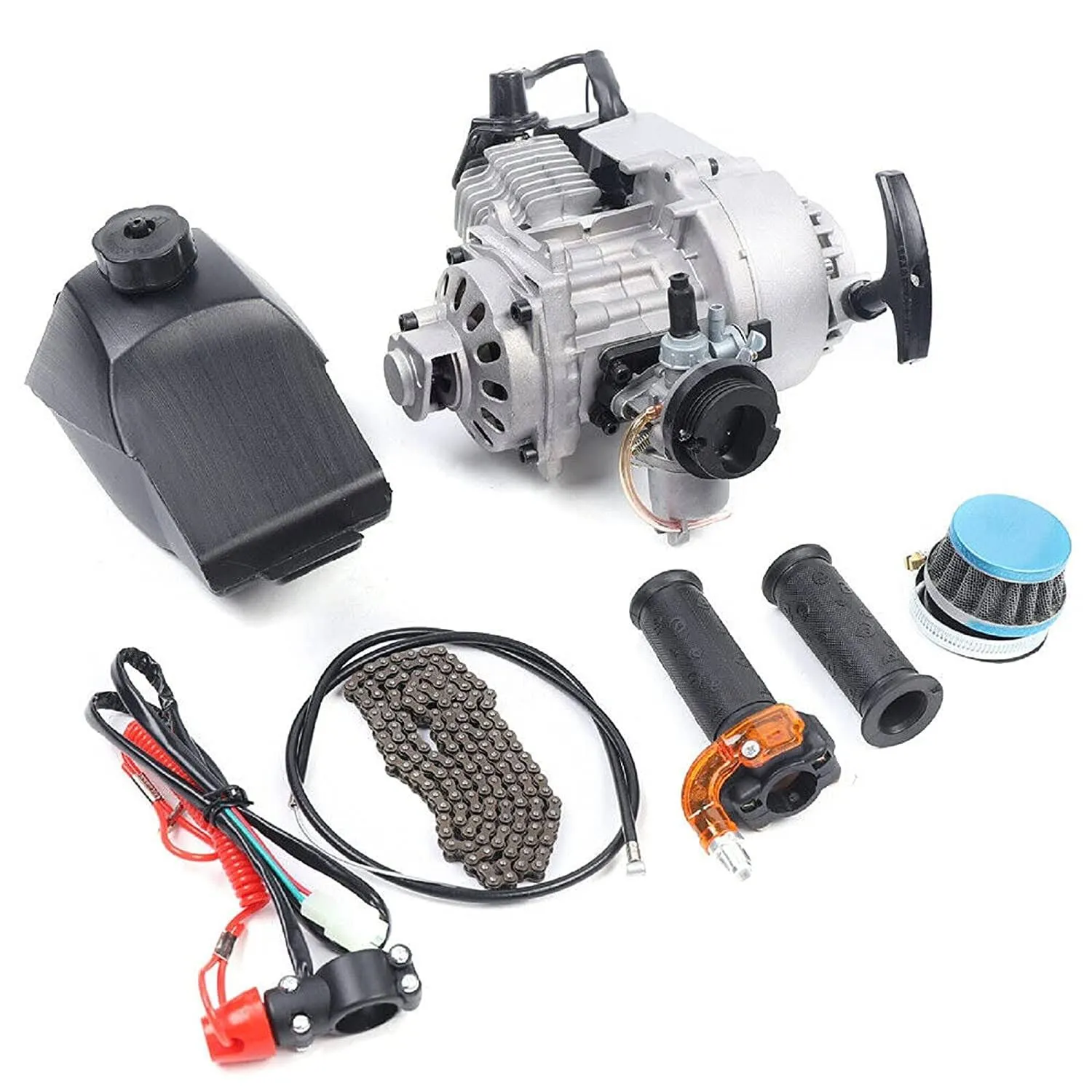 2-Stroke Pull Start Engine Motor Kit 49cc for Mini Pocket Dirt Bike Scooter ATV