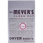 Mrs. Meyer's Clean Day Dryer Sheets, Lavender, 80 ct