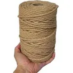 328 Feet Jute Rope, 6mm 4-Ply Natural Thick Jute Twine String for Floristry, DIY Arts Crafts, Gardening Bundling and Cat Scratch Post (Brown)