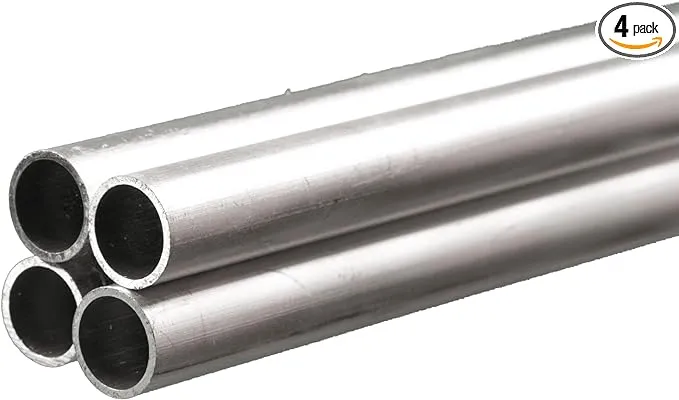 K&S K & S 9319 Round Aluminum Tube, 1/2" OD x 0.035" Wall x 36" Long, 4 Pieces, Made in The USA