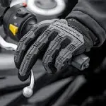 ROCKBROS Mountain Bike Gloves Dirt Bike Gloves Motorcycle Cycling Gloves with 6MM Gel Pad Touch Screen Knuckle Protection Gloves for BMX MX ATV MTB Racing Black