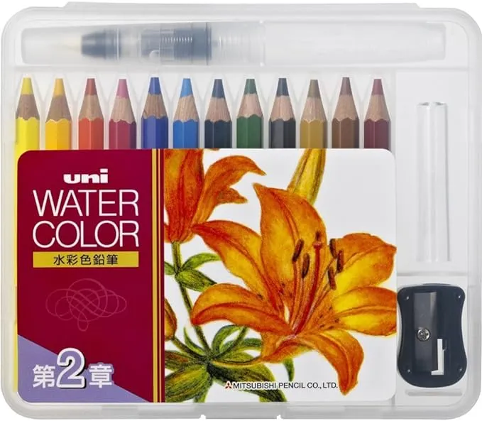 Mitsubishi pencil watercolor color pencil Uniwater Color compact From Japan